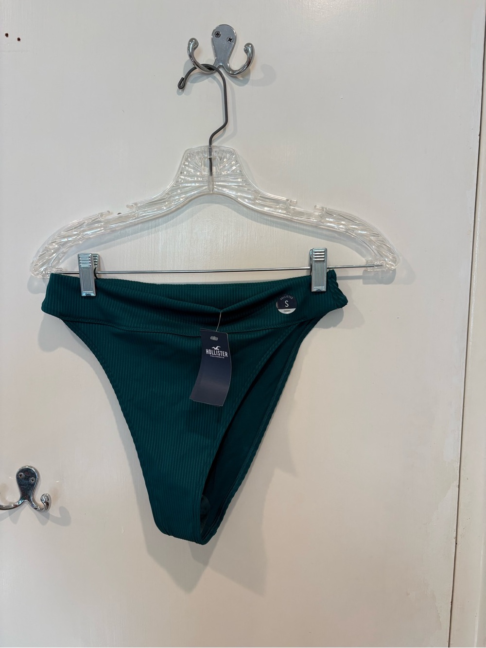 Hollister Teal Ribbed Cheeky Bikini Bottom